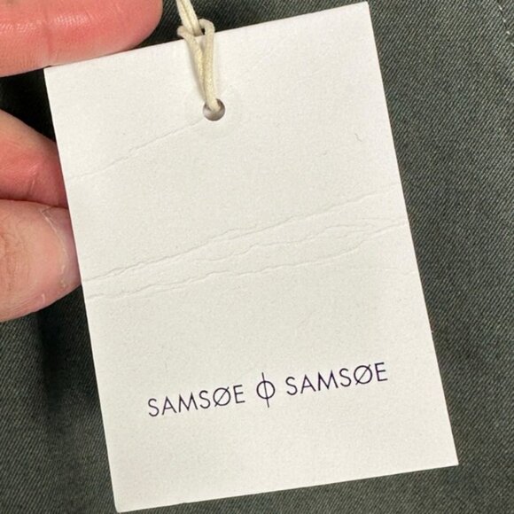 NWT Samsoe Bermuda Shorts Brown Size Large Button Fly Khaki Balder Minimal NEW L - Picture 5 of 16